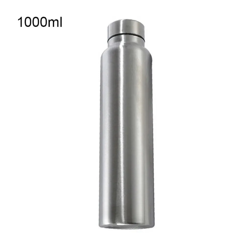 Sports Bottle 1000Ml Stainless Steel Single Layer Water Cup Metal Flask Drinkware Camping Sports Gym