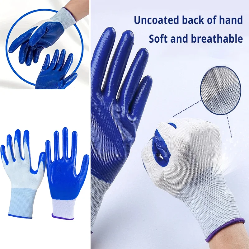 Work Gloves Production Thin Latex Anti Slip and Wear Resistant Work Gloves Breathable Wear Resistant Anti Slip and Oil