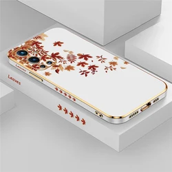 Elegant Shockproof Silicone Soft Plating Back Cover with Fashion Leaves Design for Oneplus Nord N20 5G (White-608)