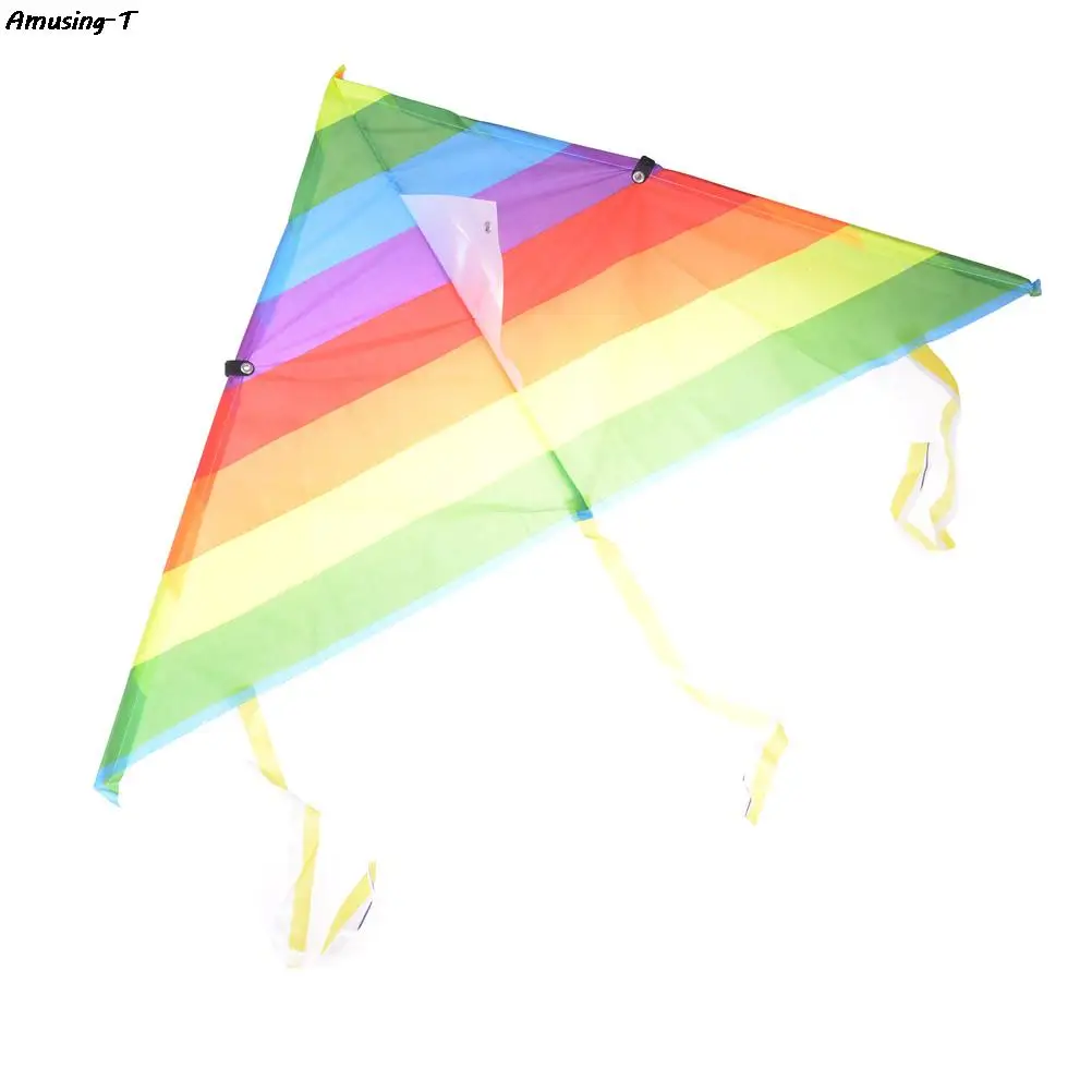 

Outdoor Long Tail Nylon Rainbow Kite Toys for Kids Children's Kite Stunt Kite Surf without Control Bar and Line Kites Hot sale