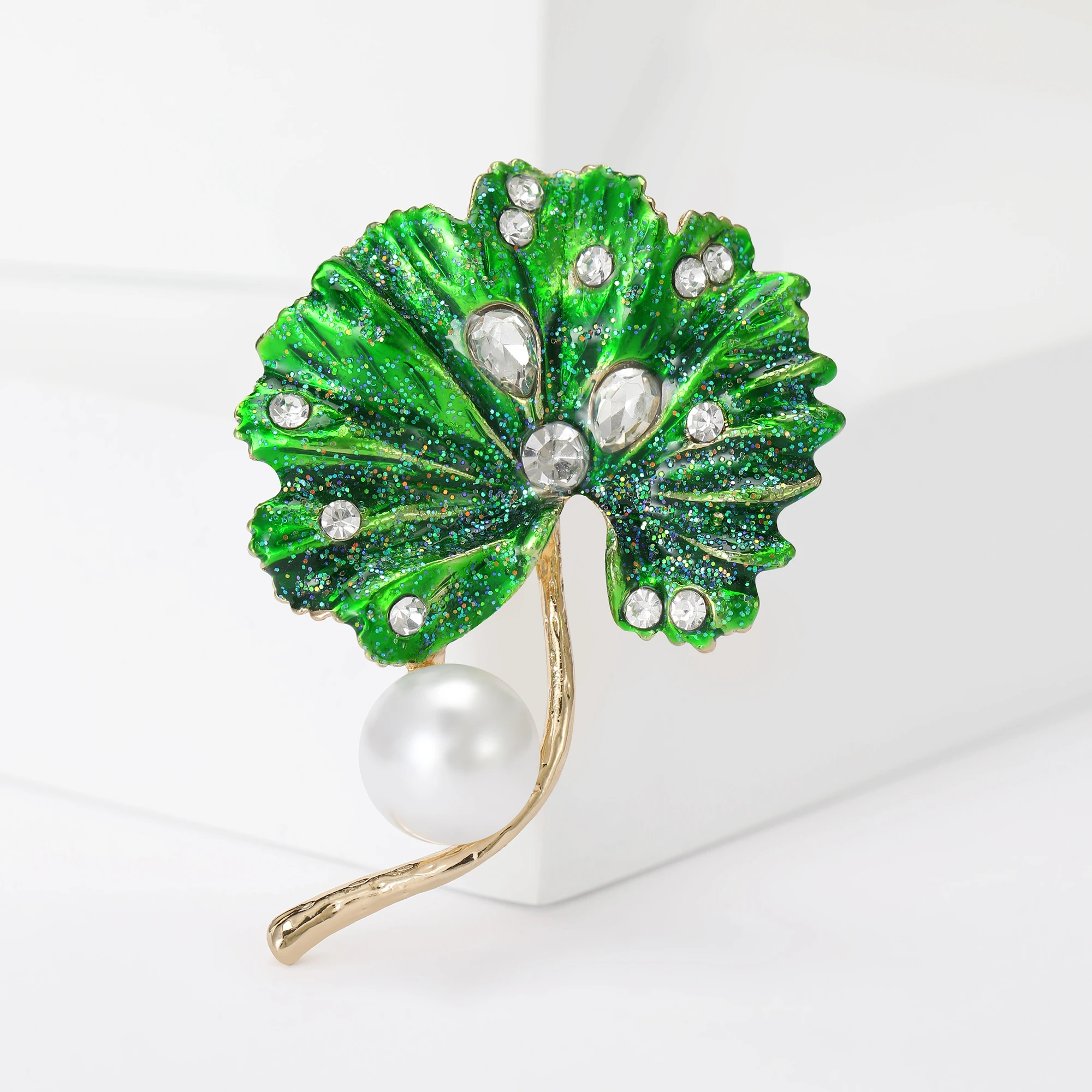 Эмаль жемчужина Гинкго Билоба Броши