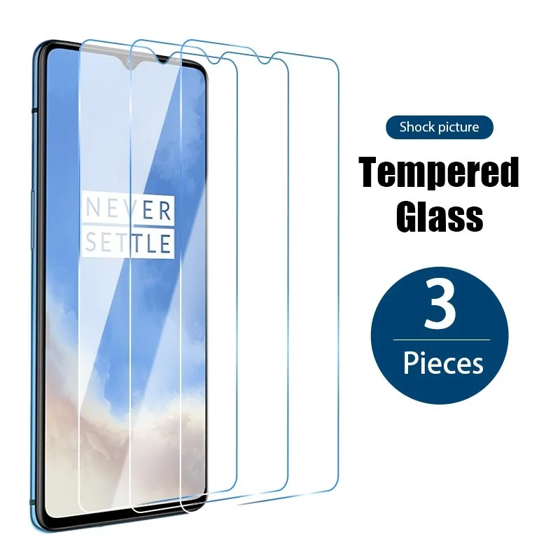 

3PCS Tempered Glass for Oneplus 8T 7T 6T 5T 3T Screen Protector for Oneplus 7 6 5 3 Nord N10 5G N100 Glass
