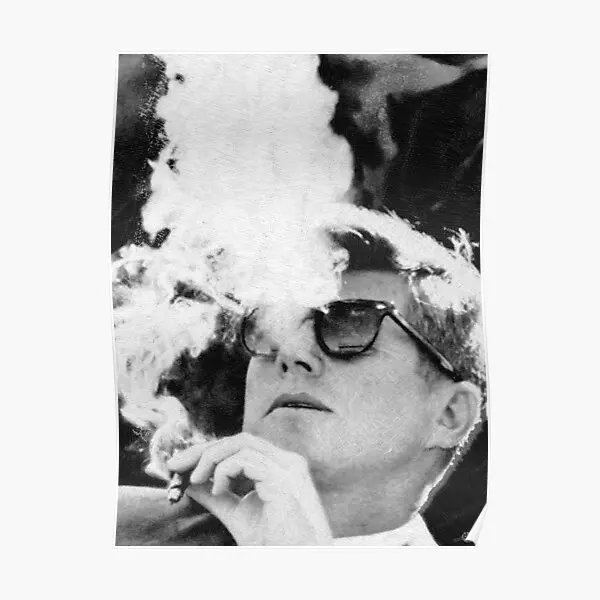 

John F Kennedy Cigar And Sunglasses Blac Poster Wall Funny Print Painting Vintage Mural Decor Art Picture Room Home No Frame