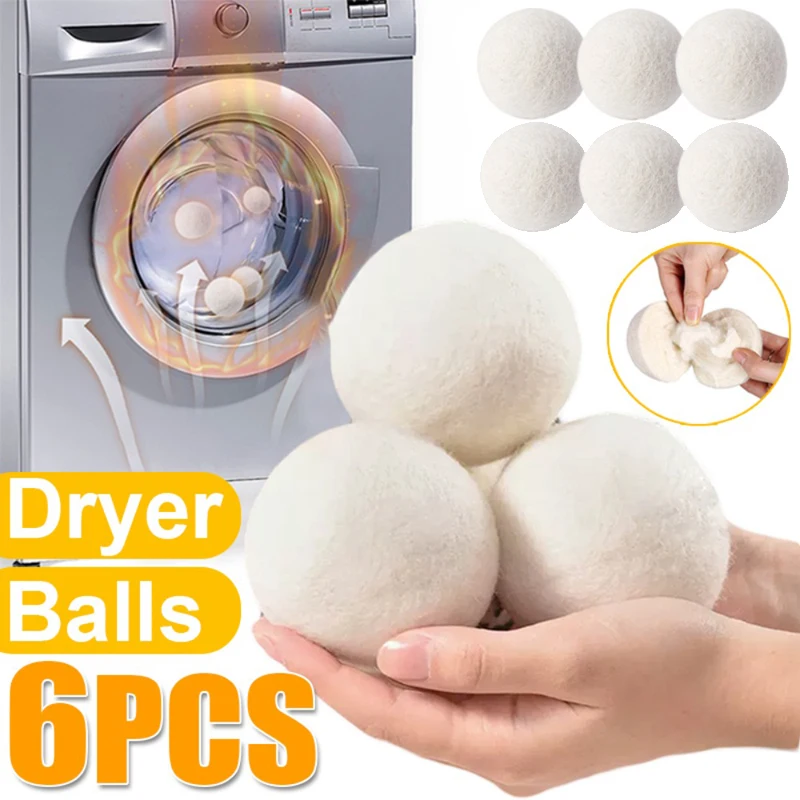 1/3/6PCS Wool Dryer Balls Fabric Virgin Reusable Softener Laundry 5cm Dry Kit Ball Practical Home Washing Balls Wool Dryer laundry ball