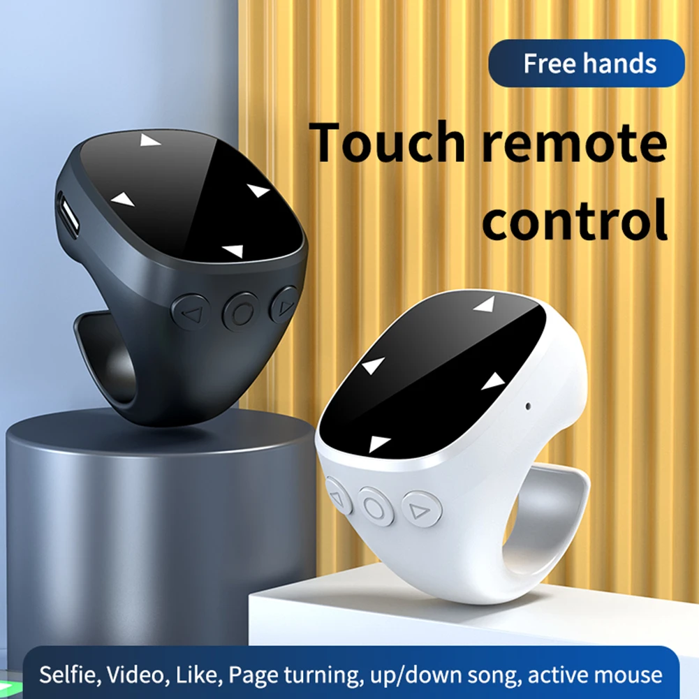 For  Scrolling Ring BT 5.3 Fingertip Wireless Remote Control Finger Remote Mobile Phone Video Remote for iPhone Xiaomi