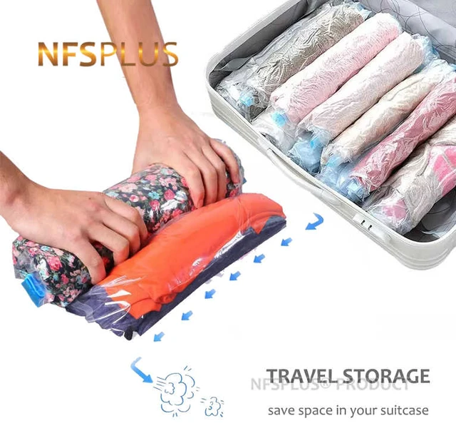 Vacuum Compression Bag Hot Selling Set 12-pieces Portable Travel Hand Roll Bag  Vacuum Compression Bag - Storage Bags - AliExpress