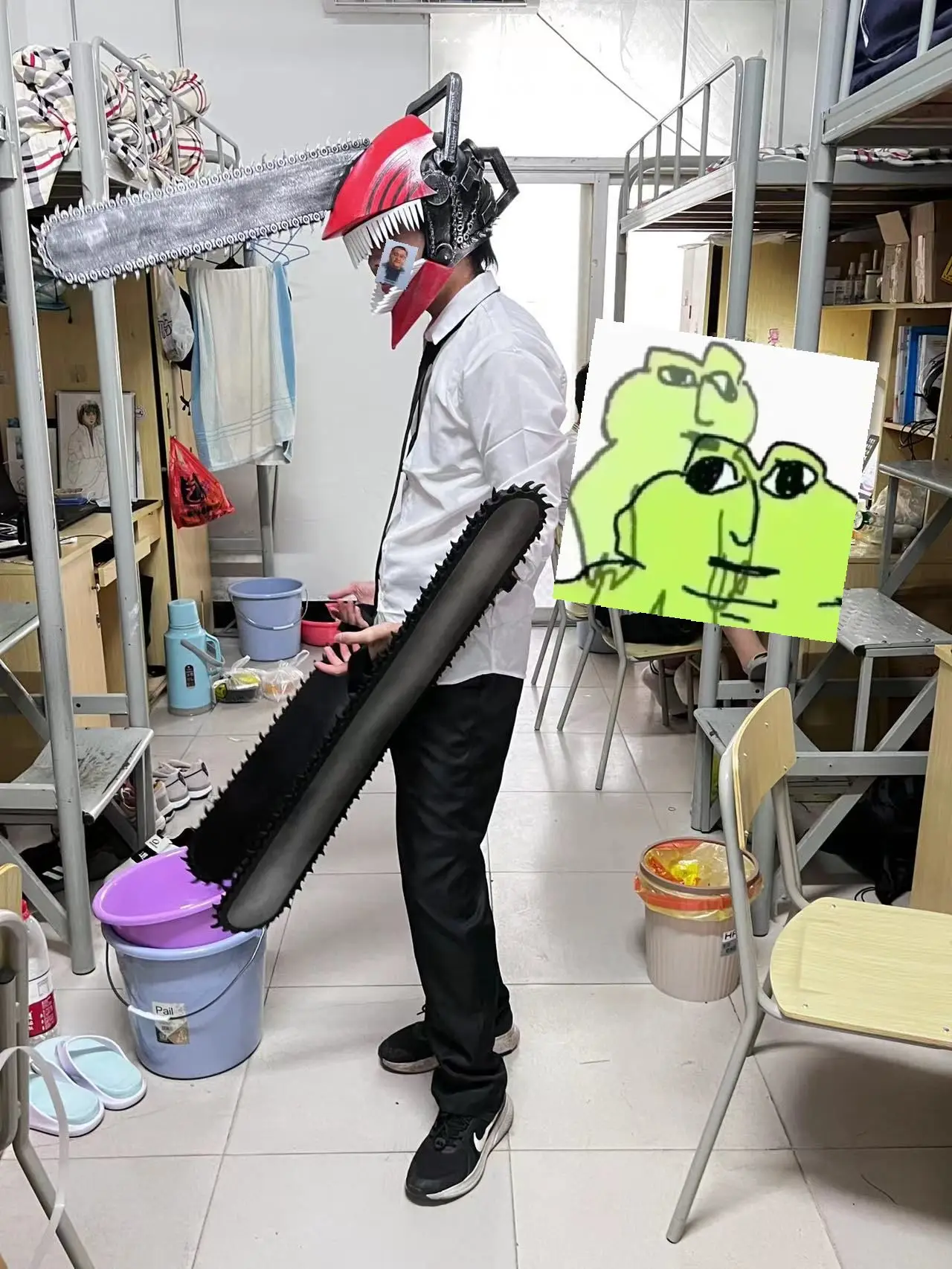 Chainsaw Man Cosplay Latex mask Headgear Rubber Full head Helmets Denji Cos  costume props Roleplay Fetish fashion