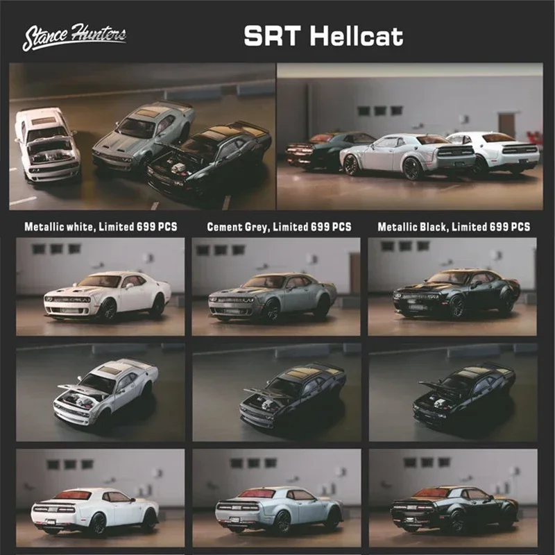 

Stance Hunters1:64 SRT Hellcat Opened Hood Diecast Diorama Car Model Collection Miniature Toys