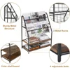 Magazine Holder Floor,2-Tier Metal Magazine Racks, Newspaper Display Stand with Board Shelves for Books and Brochure in Home 3