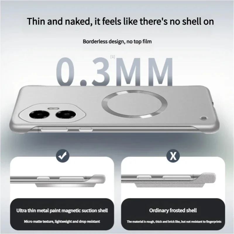 Ultra Thin Metallic Frameless Magnetic Phone Case - Matte Shockproof Protective Cover