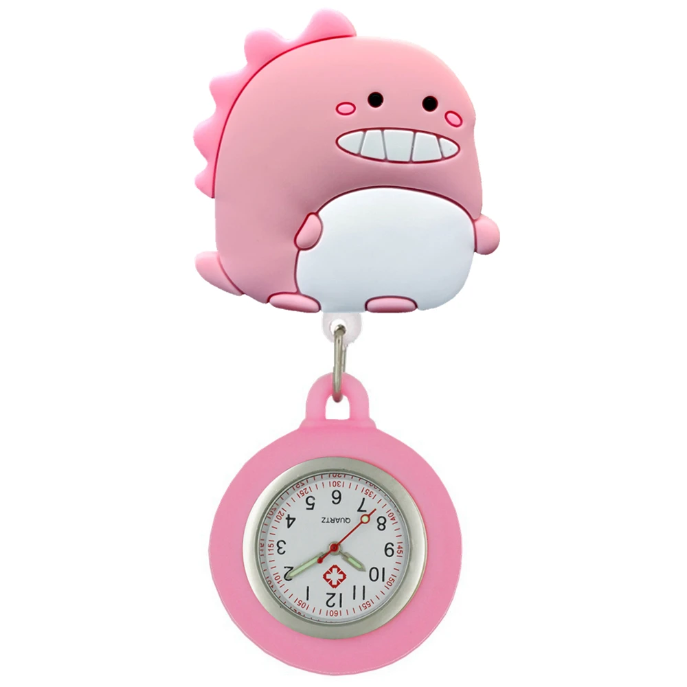 Nurse Doctor Retractable Hospital Medical Health Care Students Cartoon Cute  Lions Dinosaur FOB Clip Pocket Watches Clock Gifts