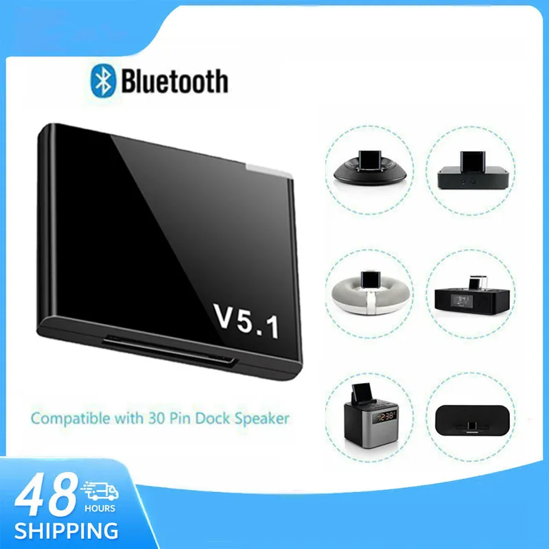 

30-pin Upgraded Bluetooth 5.1 Music Receiver Wireless Stereo Audio Receiver Adapter Portable Speaker I-WAVE Bluetooth Receiver