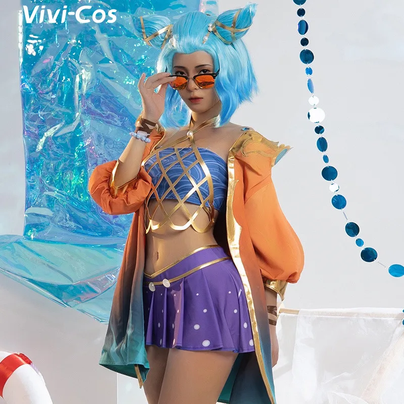 

Vivi-Cos Game LOL The Spark of Zaun Zeri Sexy Swimsuit Cosplay Halloween Women's Costume Role Play Party Carnival New XS-XXL