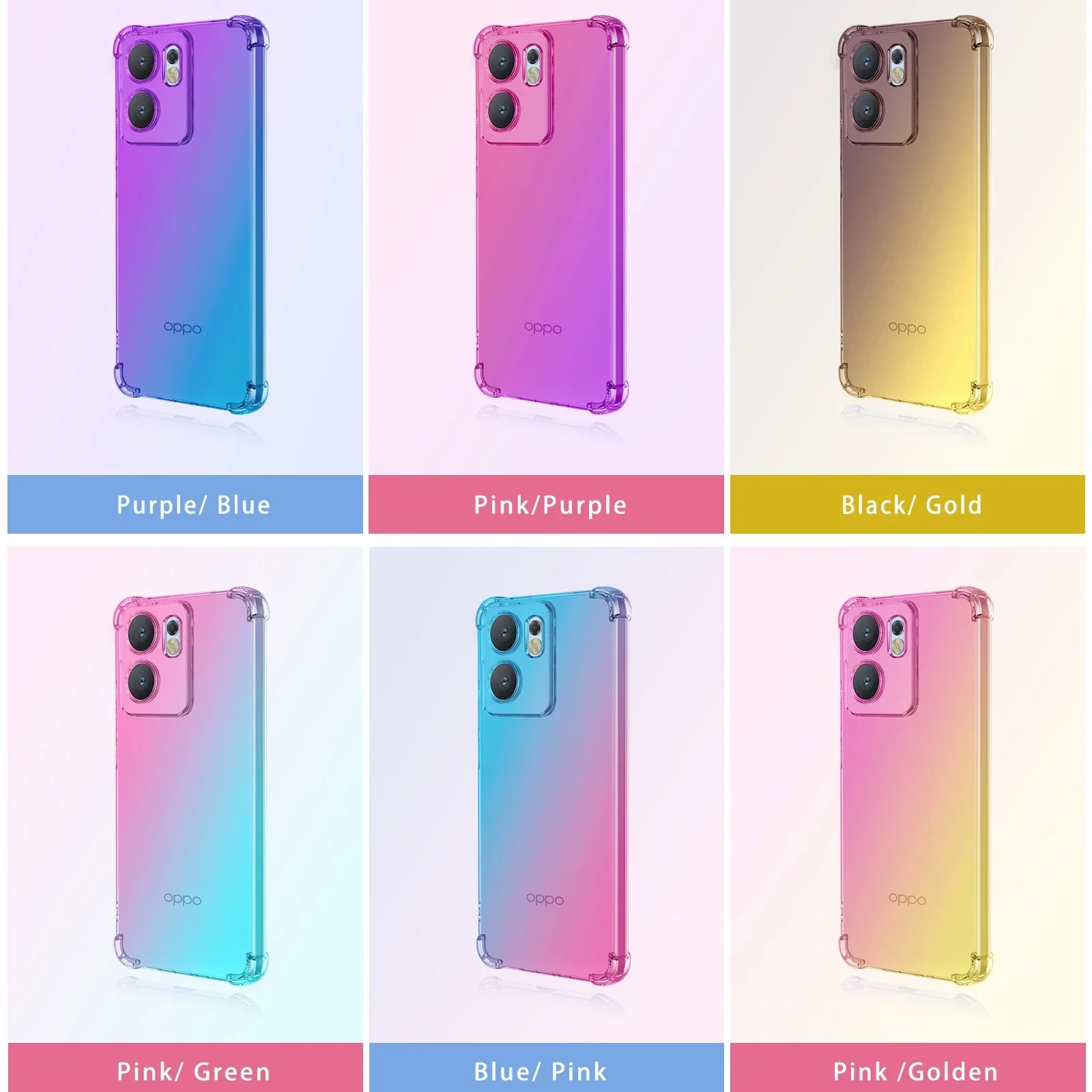 Sleek Gradient Airbag TPU Shockproof Phone Case - Protective Cover Shell