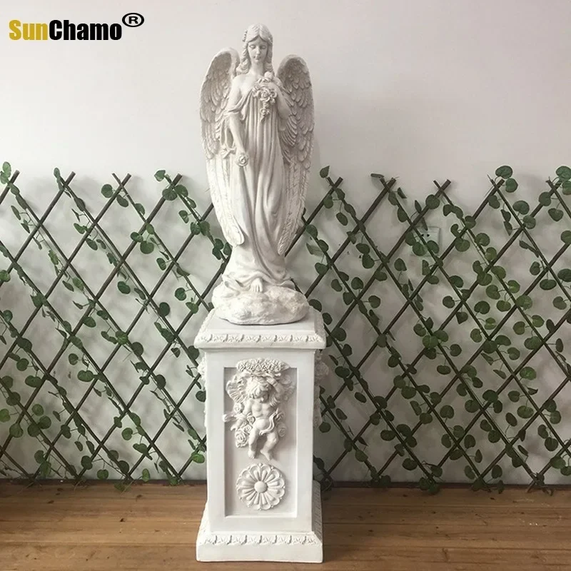 2 Piezas De Escultura De Ángel De Resina Para Pared - Decoración Hogar, Color Dorado, 14.5x8x4 Cm