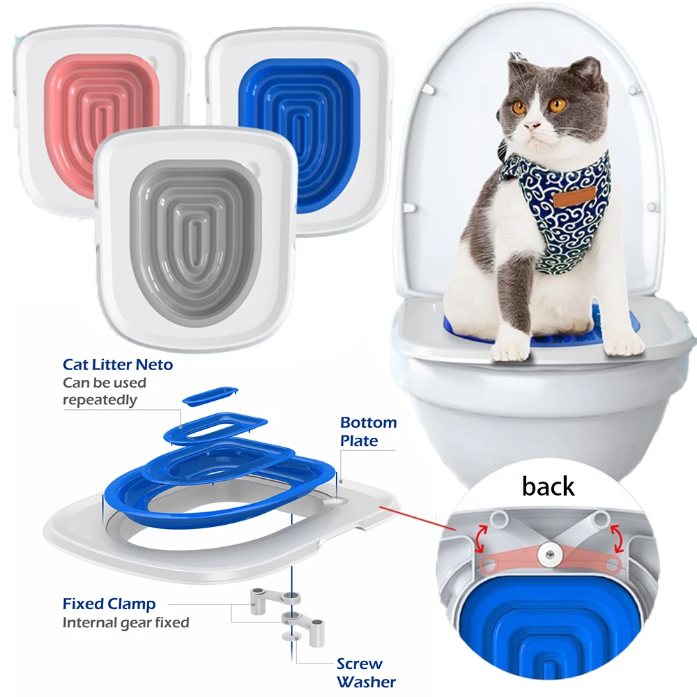 Cat Toilet Trainer Litter Box Cat Toilet Training Reusable Simple Installation Open Raising Artifact