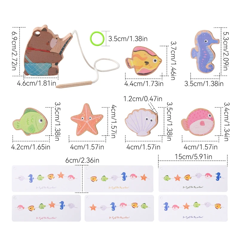 Montessori-Babyspielzeug, kleiner Fisch, Perlenschnur-Spielzeug ist ein speziell gestaltetes, perlenbesetztes, praktisches Lernspielzeug für kleine Kinder – Detail 16
