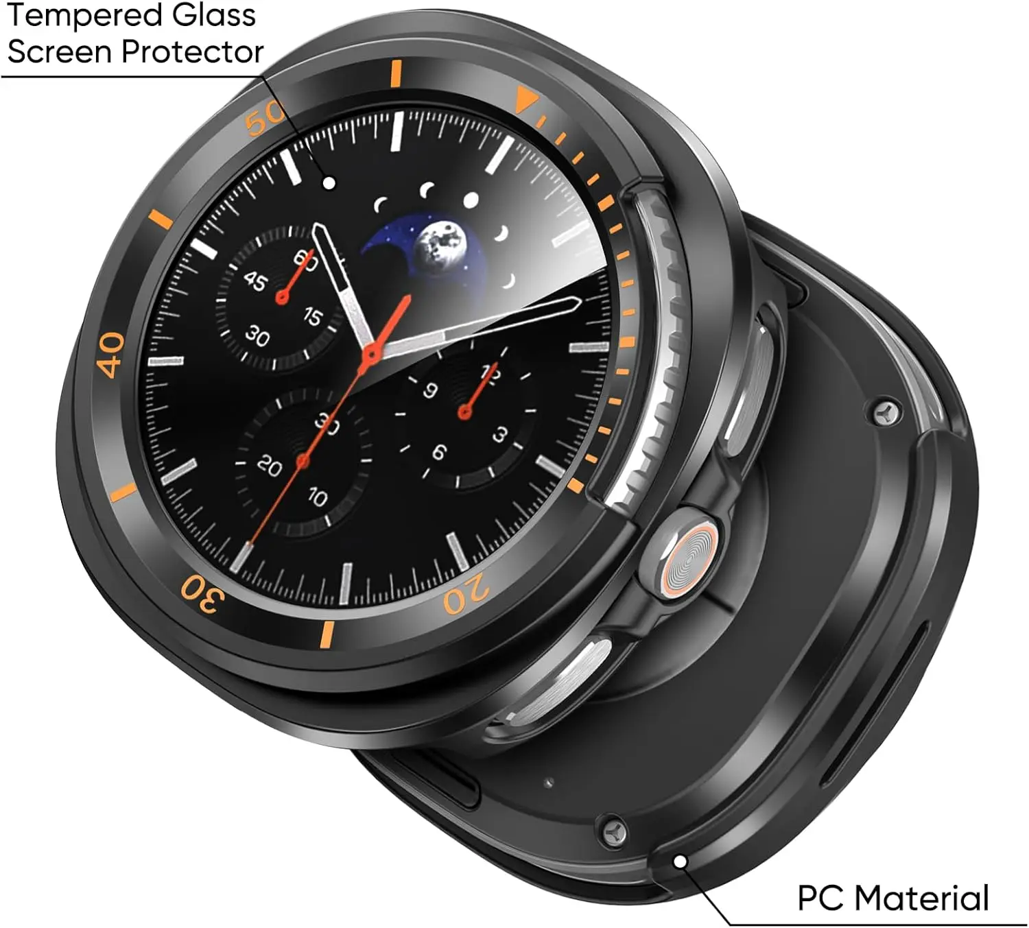 for Samsung Galaxy Watch 8 Classic 46mm Screen Protector Case Anti-Scratch Protective Cover for Galaxy Watch8 Classic Hard Shell