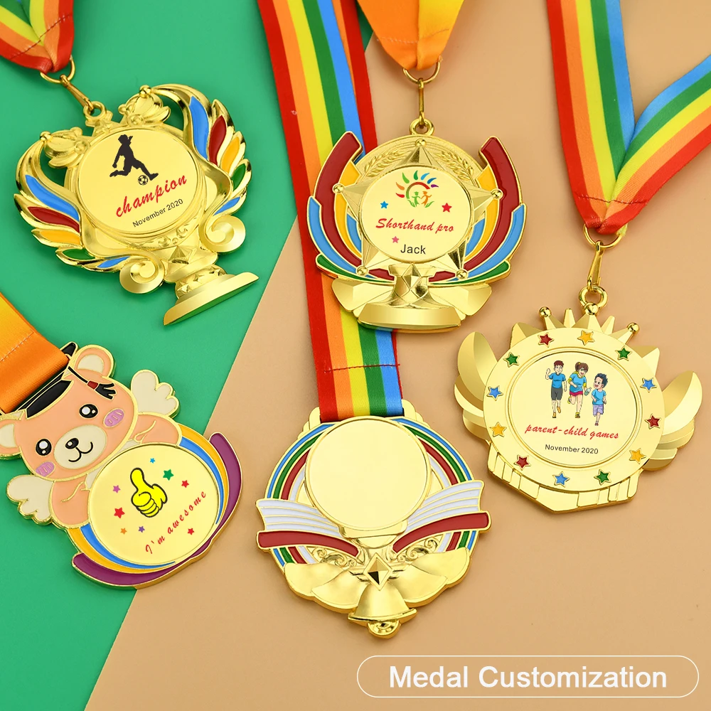 1 Medalla de piezas para niños, medallas de oro para niños, premios de  juego de fiesta para niños, premios, medallas de recuerdo deportivo  escolar| | - AliExpress