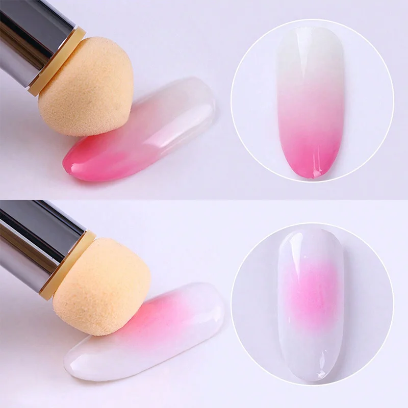 Double-ended Gradient Shading Pen Dotting Brush Sponge Head Rhinestone Handle Nail Art Brush Nail Art Painting Manicure Tools 2