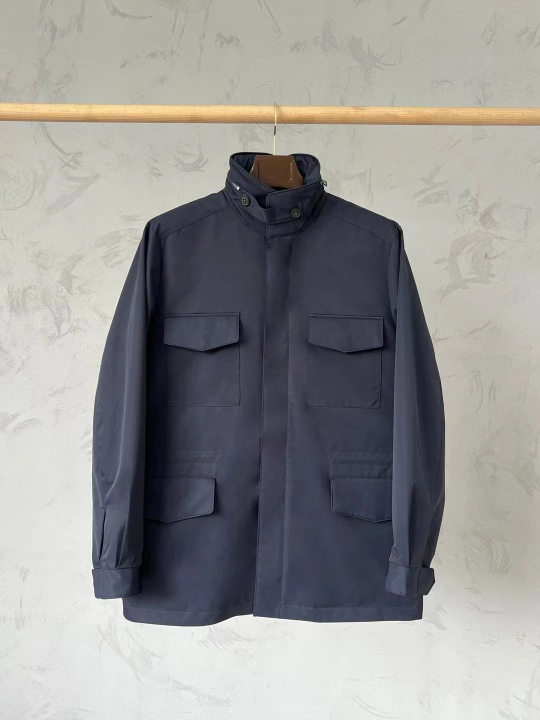 Traveler Cashmere Lined Pocket Coat Casual Windbreaker Jacket Men Removable Hood 4