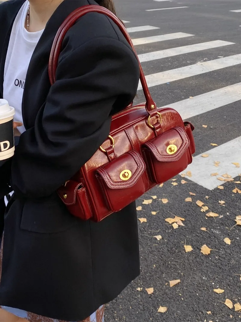 Women Shoulder Bag 2025 New Pillow Tote Bag High Quality Casual Multiple Pockets Handheld Handbag Ladies