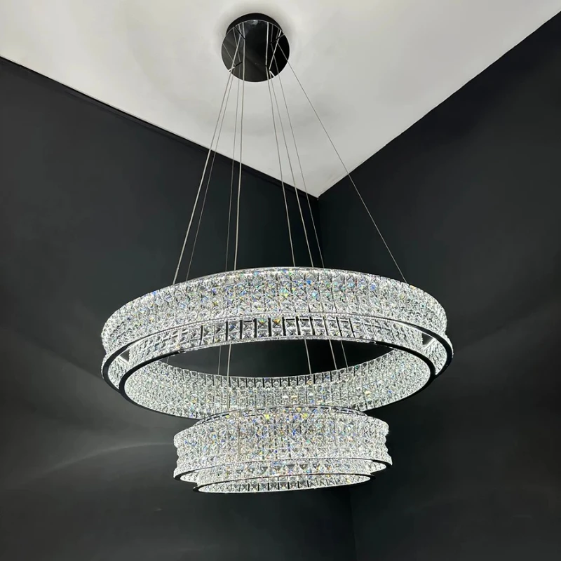 

2024 modern light luxury K9 crystal living room Lobby chandelier Villa bedroom decoration hall main Pendant ＬＥＤlamp