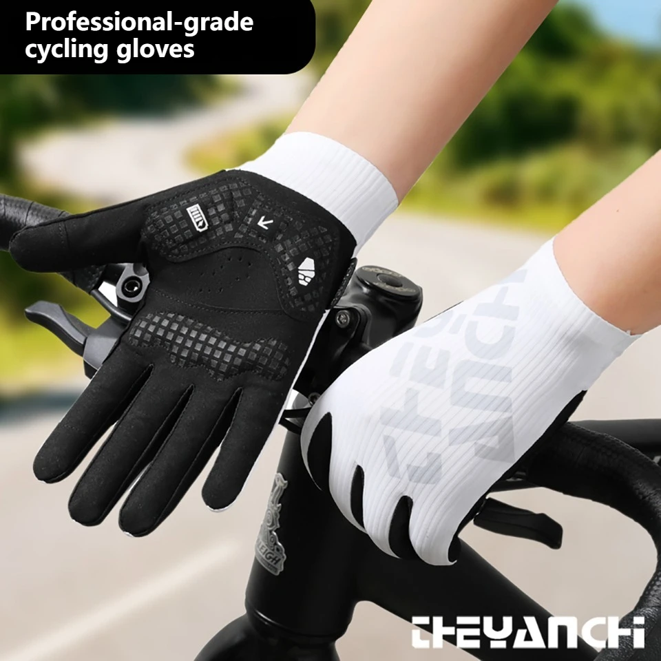 Unisex Full Finger Breathable Cycling Gloves - Anti-Slip & Shock Absorbing for Outdoor Summer Riding