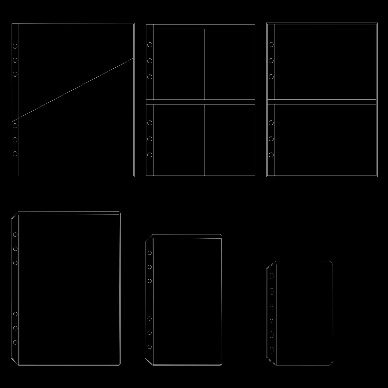 10 Pz/Pacco Trasparente Trasparente A5 A6 A7 Top Open Binder Buste Maniche Tasca A5 6 Ring Clear Binder 4 Tasche Maniche Topload