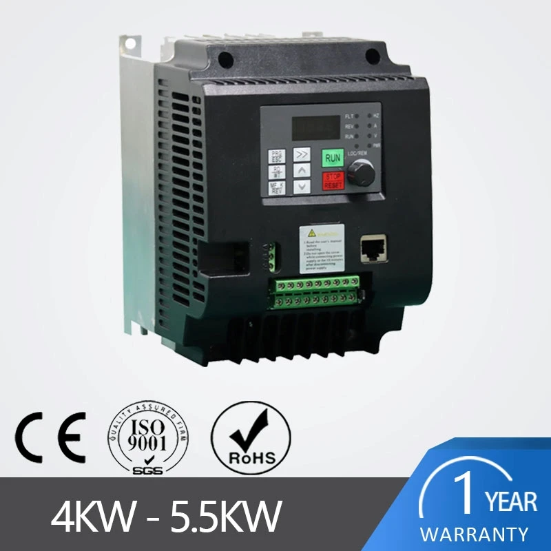 

VFD 4KW/5.5kw 50hz to 60hz single phase 220v ac to 3 phase 380v / 415v ac frequency converter inverter for motor speed control