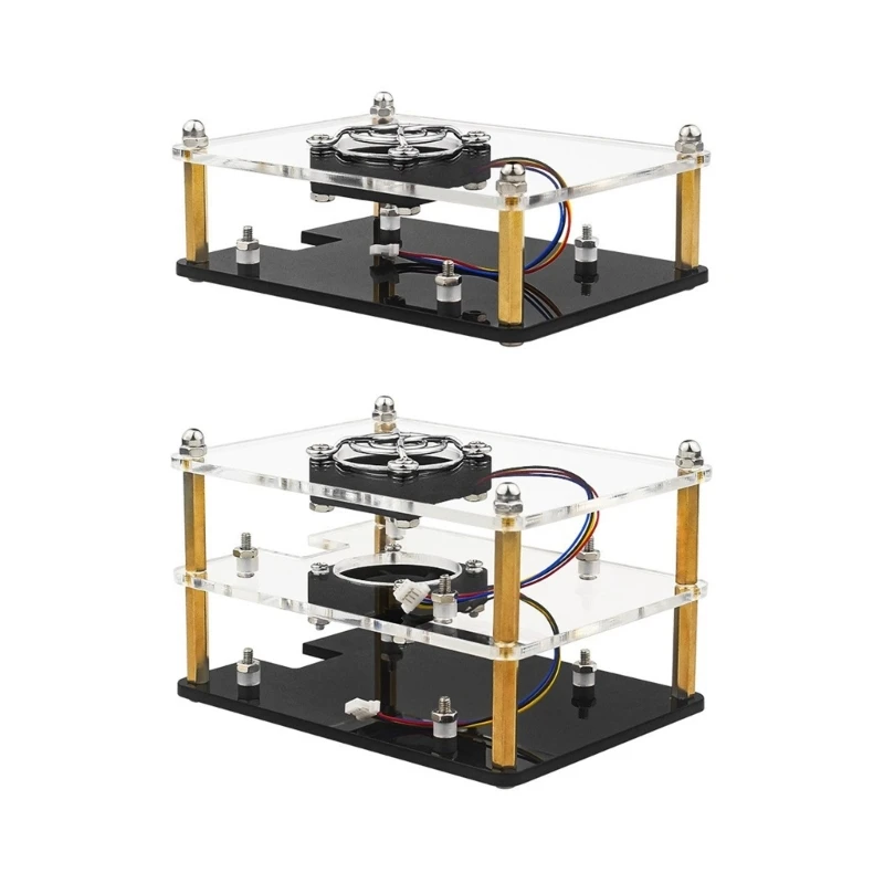 

Clear Acrylic Case for RaspberryPi5 Board Cover Protector Computer Mainboard Display with Cooling Fan Case for Rpi 5