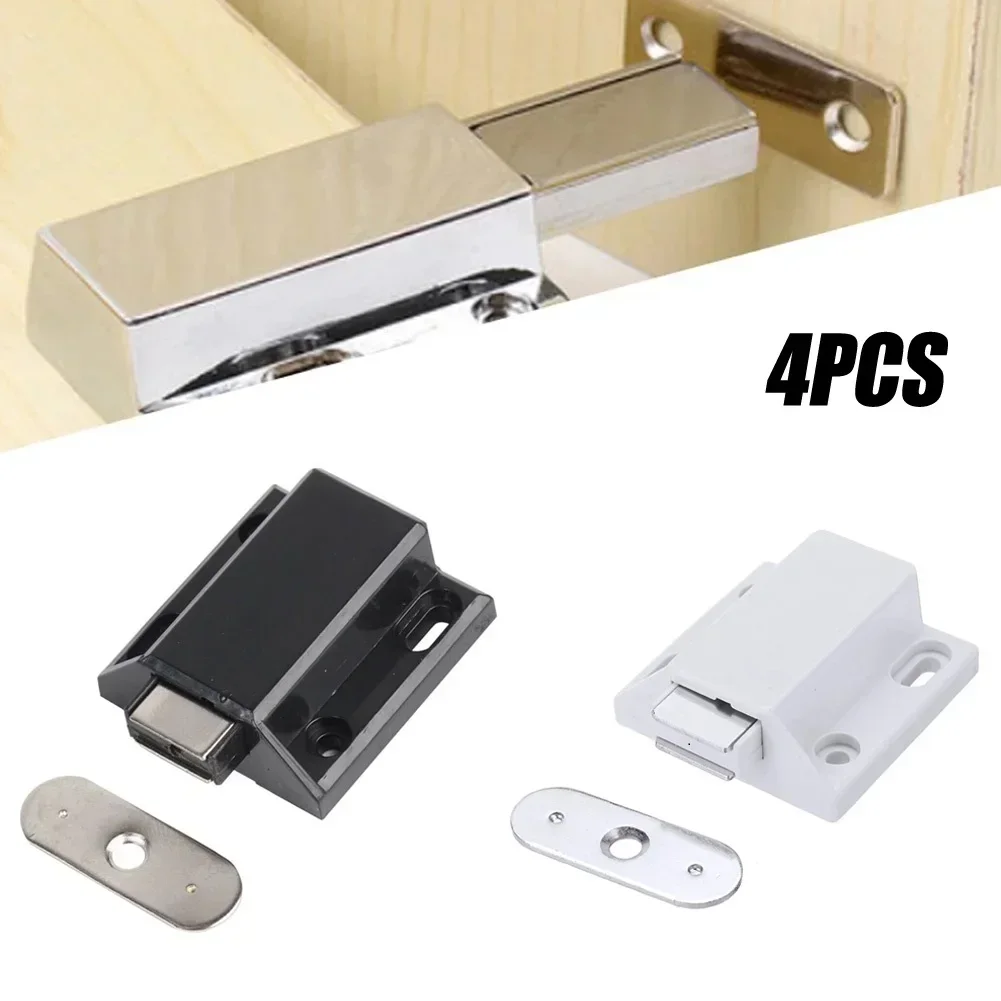 4pcs Magnetic Cabinet Catches Push To Open Latches Pressure Touch Release Magnet Latch Lock Set For Kitchen Wooden Door magnetic cabinet catches magnetic cabinet latches cabinet door latch