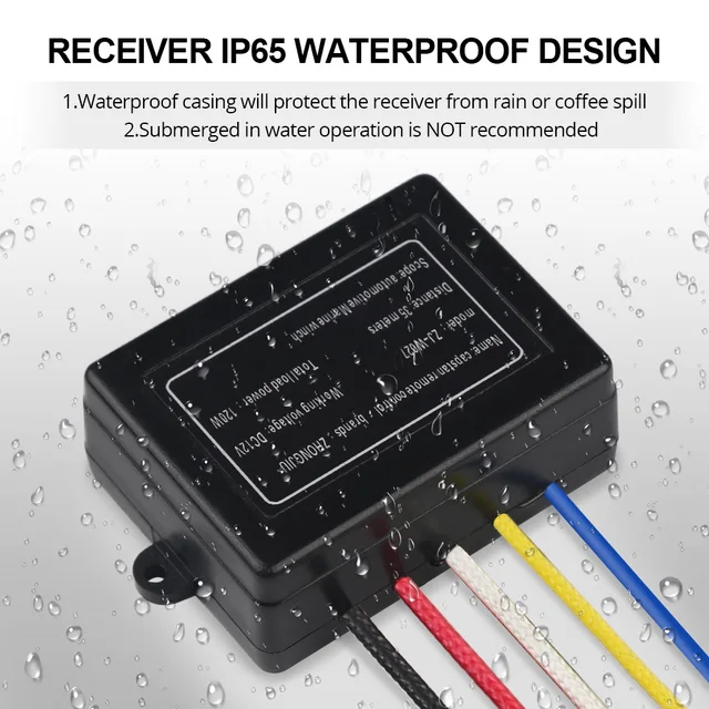 Kit Telecomando Wireless Per Verricello 12V/24V - 2 Telecomandi, Portata 75ft, Per Camion E ATV