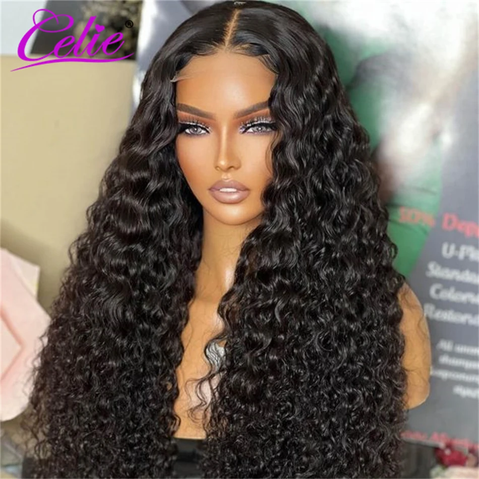Celie Water Wave 13x6 HD Transparent Lace Front Human Hair Wigs HD Lace Frontal Wig Brazilian Water Wave High Density Wig