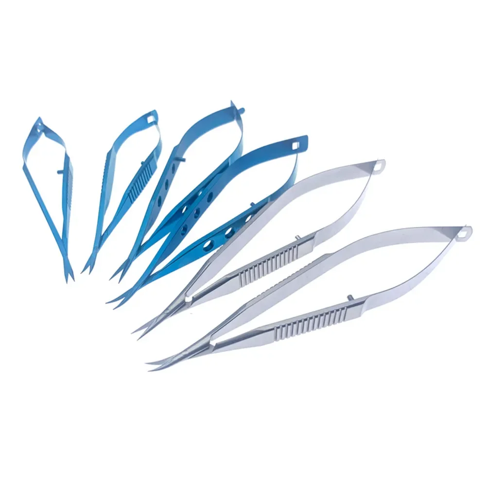 

Micro Scissors Iris Scissors Titanium Stainless Steel Double Eyelid Scissors Sharp Tips Ophthalmic Instrument Straight/Curved