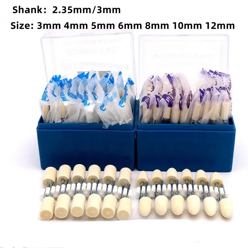 

2.35/3mm Shank Wool Felt Mounted Polishing Buffing Wheel OD 3-12mm grinding head For Dremel Drill Rotary Tool 5/12/24Pcs