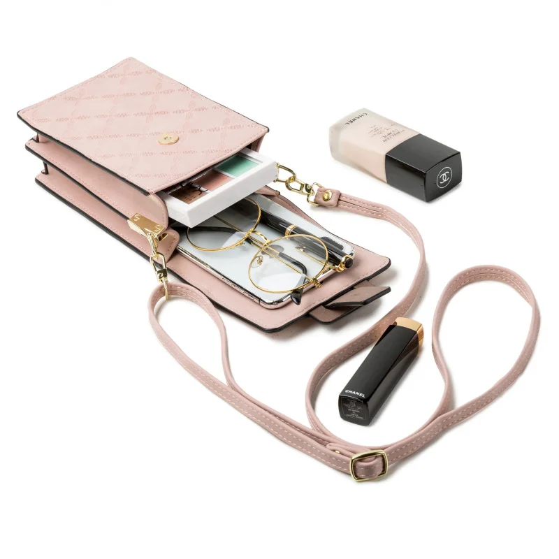 Vintage Plaid Buckle Vertical Single Shoulder Phone Bag for Women Buckle Crossbody Bag