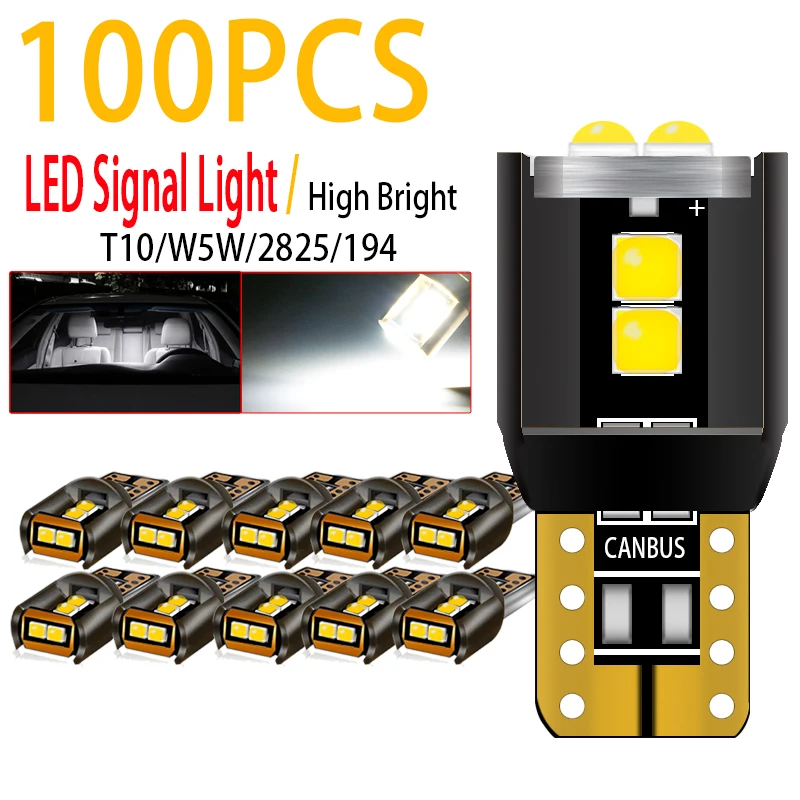 

100 шт. новые W5W T10 194 168 Автомобильные светодиодные сигнальные лампы Canbus 3030 6SMD внутренний купол номерной знак стояночные огни Автомобильные габаритные огни