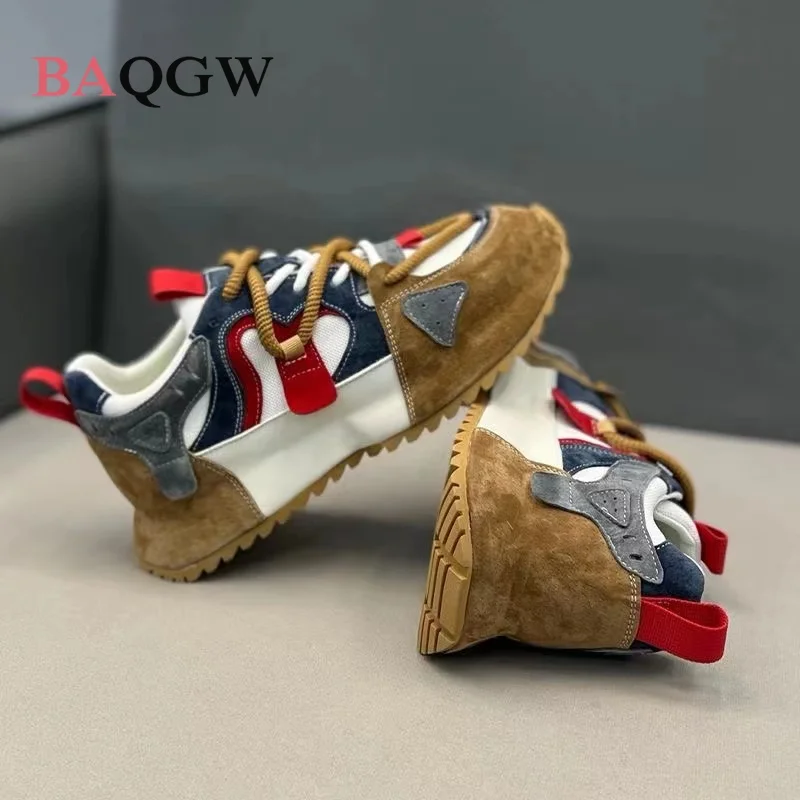 Designer Chunky Sneaker für Herren Cover Bottom Board Mode Lässig Leder Atmungsaktiv Erhöhte Interne Plateauschuhe_voghion.com