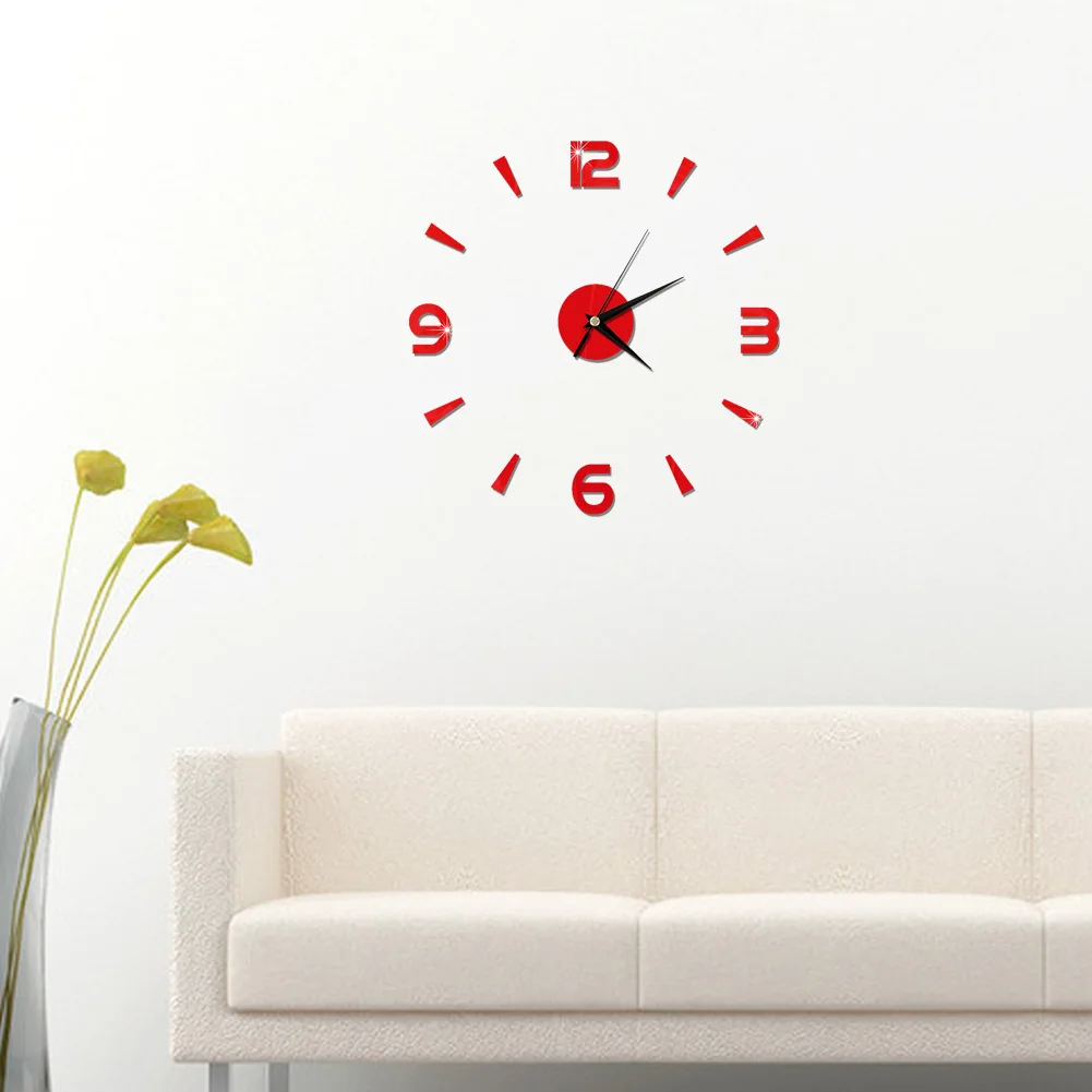 1pcs Modern Design Large Wall Clock 3D DIY Quartz Clocks Fashion Watches Acrylic Mirror Stickers Living Room Home Decor Horlog