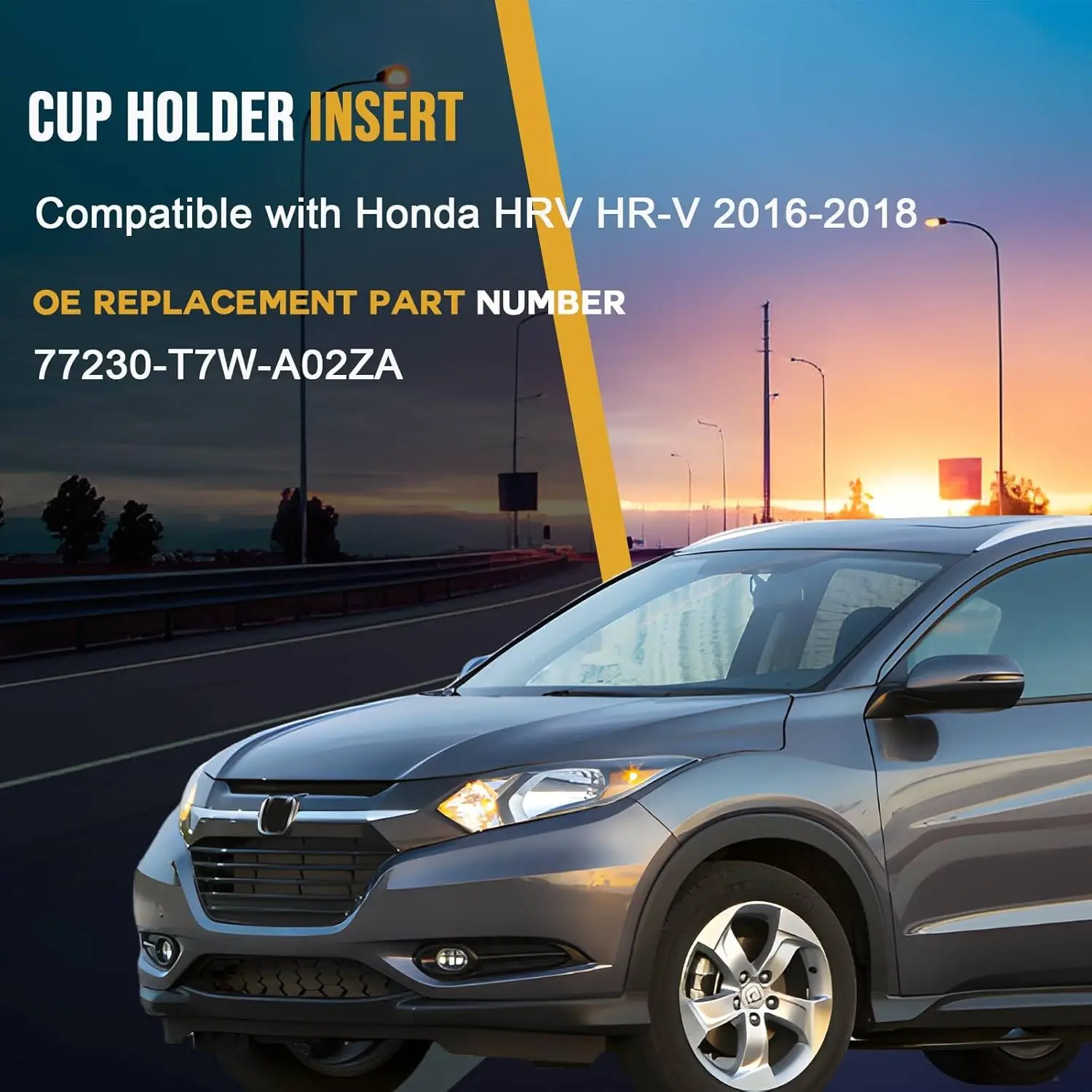 혼다 HRV HR-V 2016-2018 센터 콘솔 컵홀더 교체용 컵홀더 인서트, 교체품    77230-T7W-A02ZA