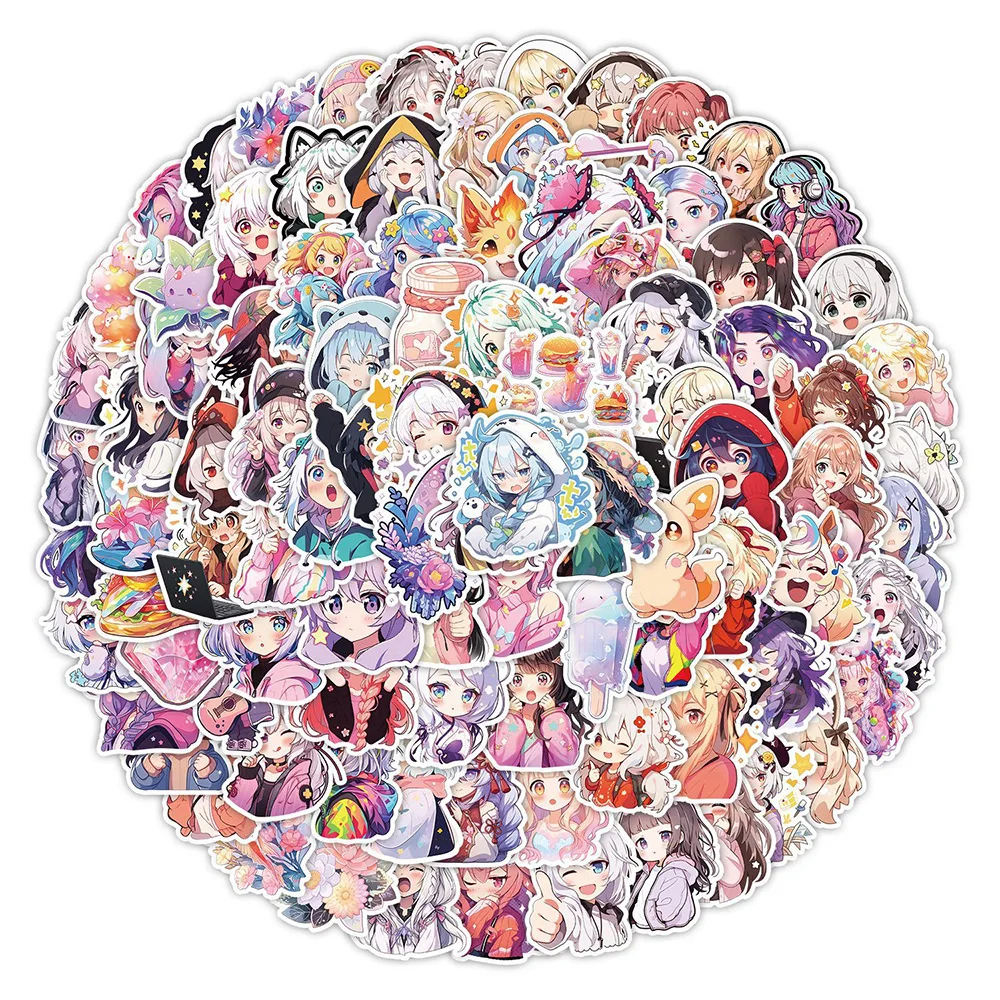 

10/30/50/100pcs Japan Style Anime Girl Stickers Decals Decorative Suitcase Computer Water Bottle Cute Aesthetic Graffiti Sticker