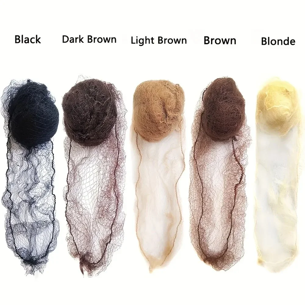 20개 나일론 헤어넷, 번헤어용, 블랙, 베이지, 브라운, 5mm 두께의 튼튼한 메쉬 헤어 스타일링 도구, 가발용 헤어넷, 헤어스타일링용 헤어넷