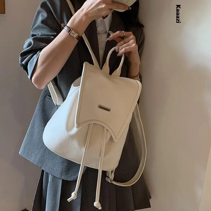 New Women Single Shoulder Bag Fashion Leather Backpack School Versatile Ins  Handbag Crossbody Bag Luxury Designer Simple 2023