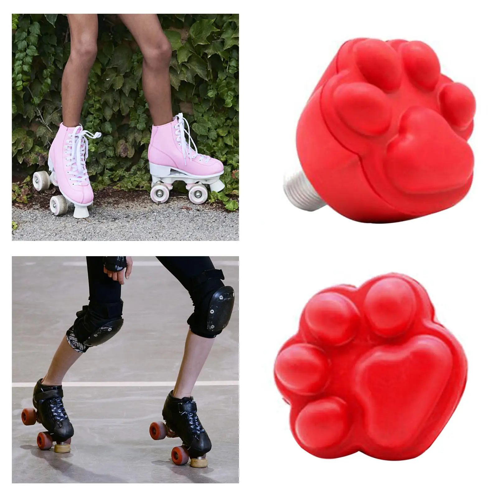 Cat Paw Roller Skates Toe Stops Plugs Rubber Brake Block Stoppers Toe Stops Replacement Skate Accessories 5