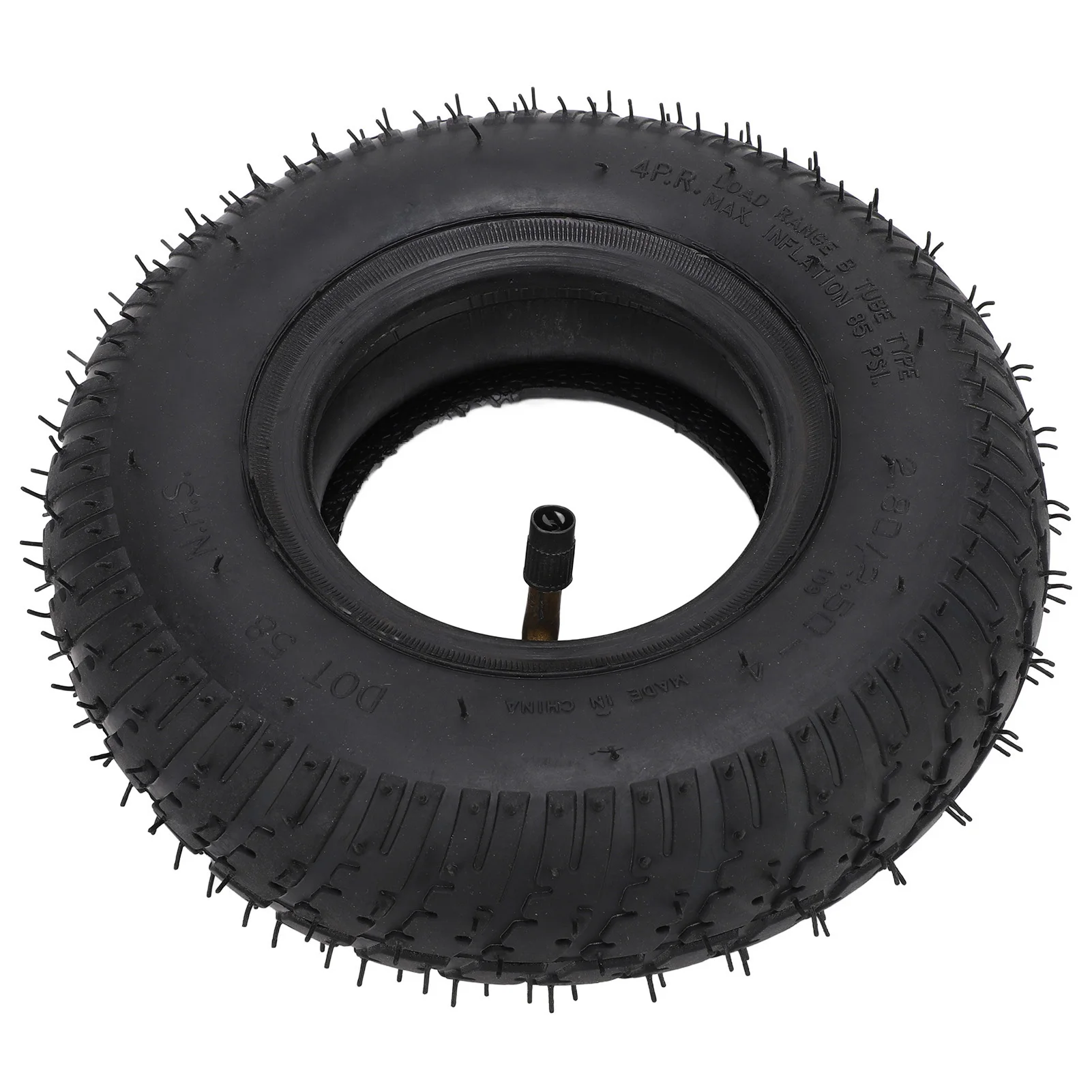 2.80/2.50‑4 Tire and Tubes with TR87 Bent Valve Stem Tires Inner Tube Set for Hand Truck Utility Cart Wheelbarrows Dollies Scoot