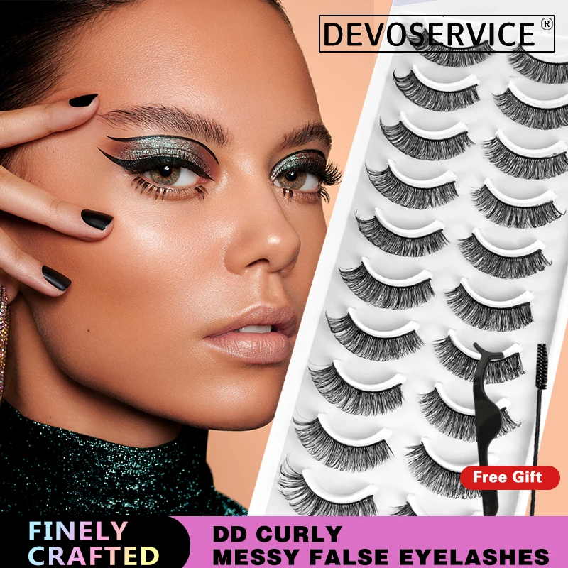 

10 Pairs Lashes 3D Mink Eyelashes Natural Dramatic Volume Eyelashes Russian Stripes False Eyelashes Extension Makeup Wholesale