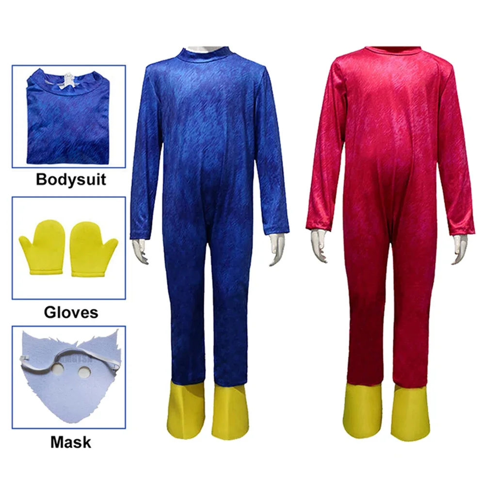 CGMGTSN Sausage Mouth Monster Huggi Wuggi Cosplay Costumes Play Games Kigurumi Fluffy Anime Jumpsuit for Kids Halloween Party
