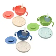 

Baby Feed Bowl Solid Color PP Material 2 Handles Easy Grasp Anti Fall Easy Clean Tableware Silicone Baffle Prevent Leakage Bowl