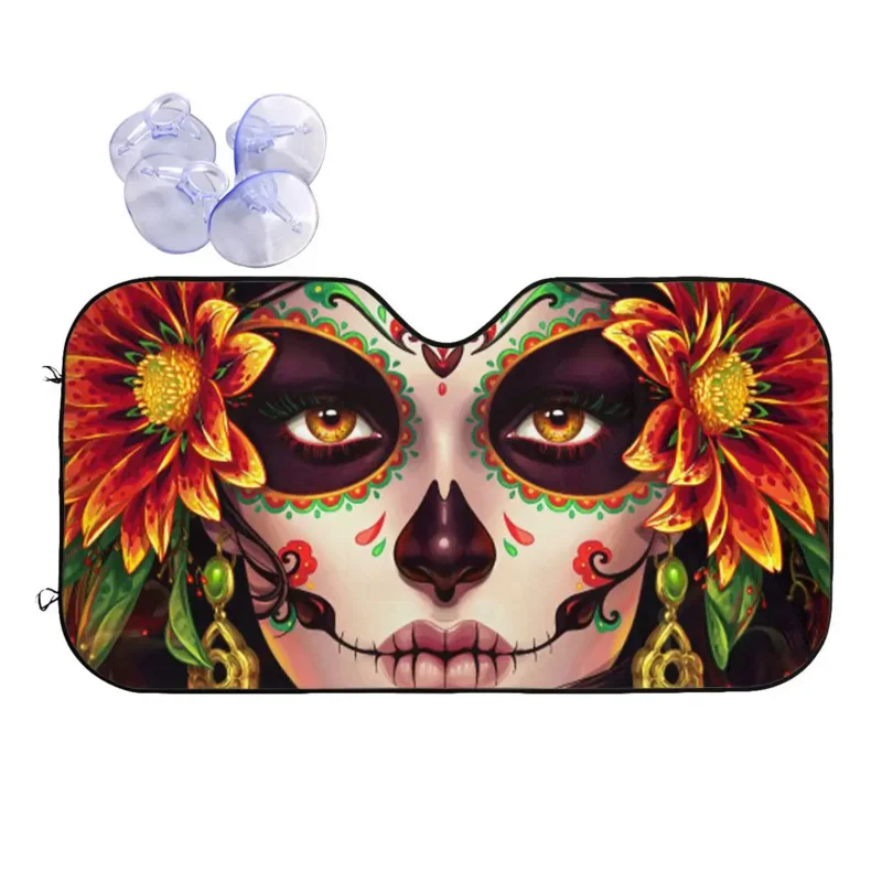 

Beautiful Girl Folding Windshield Sunshade 76x140cm Mexican Foils Sun Visor Blinds